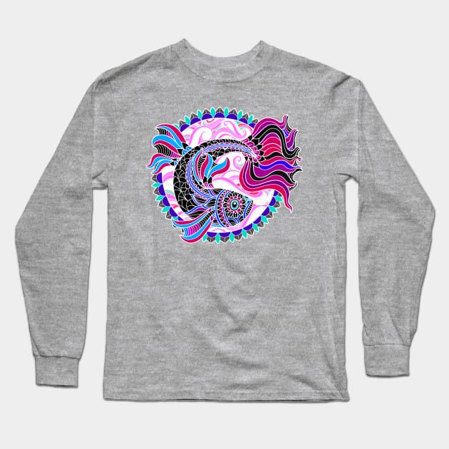 Beautiful Koi Decorative Fish Art Long Sleeve T-Shirt by AlondraHanley